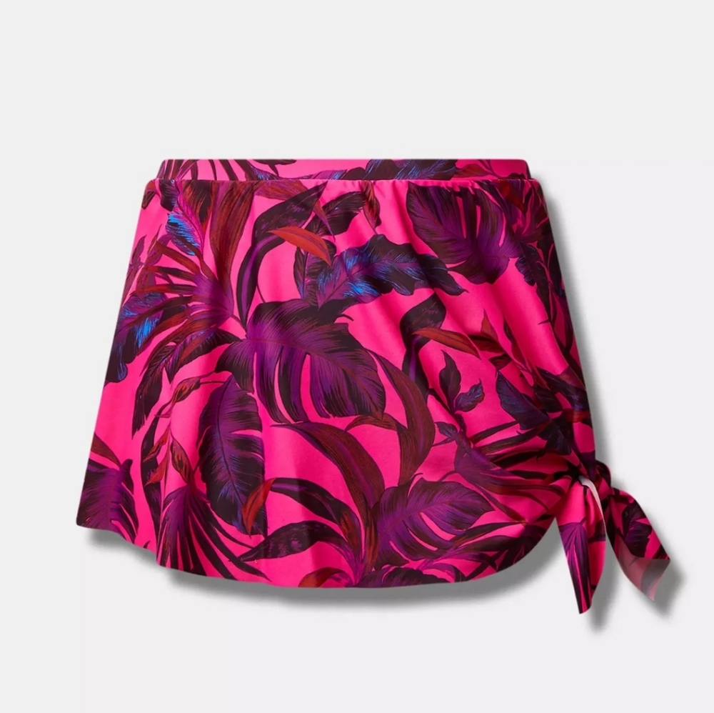 Torrid Vibrant Suzy Pink Tropical Bathing Skirt Sz.2